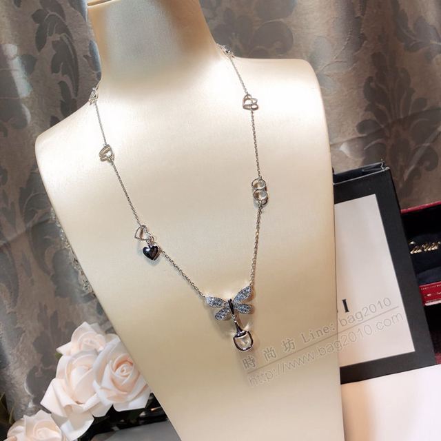 GUCCi飾品 古馳S925純銀女項鏈 Gucci新款蝴蝶項鏈  zgbq1187